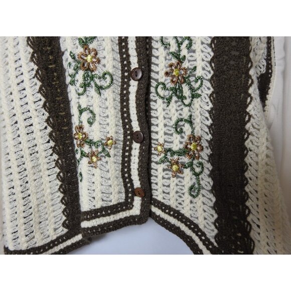 Cider Crochet Embroidered Sheer Sleeve Crop Top Size 4XL Lace Boho - Picture 6 of 15